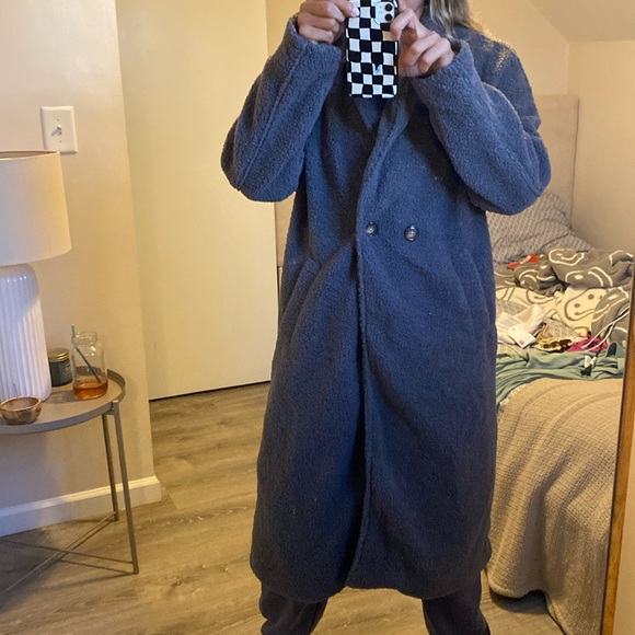 SHEIN gray teddy coat - Picture 3 of 4